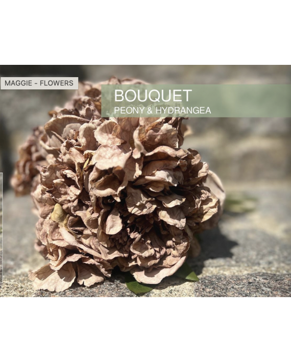 Bouquet Pivoine Hortensia beiges
