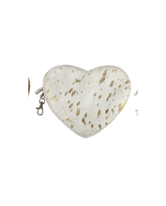 Grande pochette fourrure coeur écru