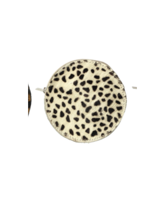 Pochette ronde fourrure guépard