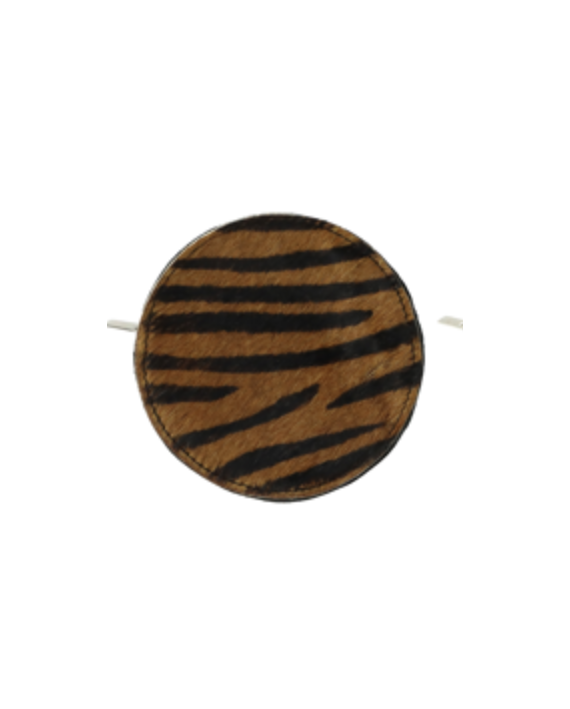 Pochette ronde fourrure tigre