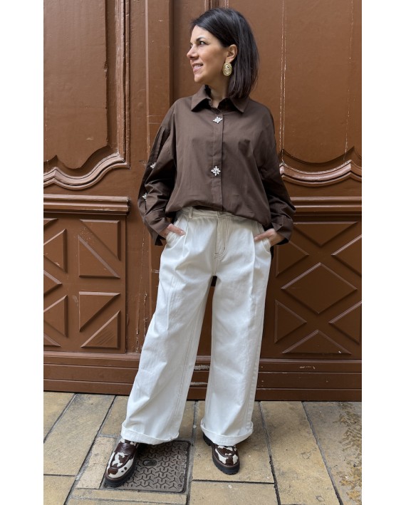 Pantalon large blanc