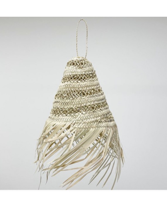 Abat jour Franges en feuille de palmier tressée M