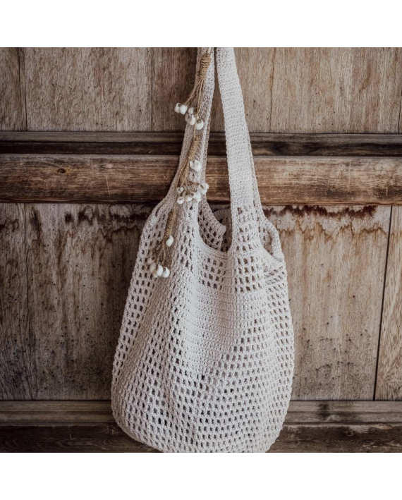 Sac tote en coton crocheté