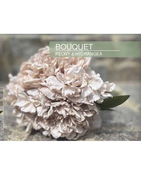 Bouquet de fleurs Pivoine Hortensia écru