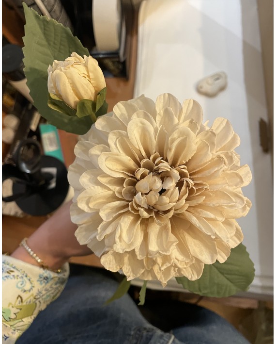 FLEURS DAHLIA POMPOM BEIGE