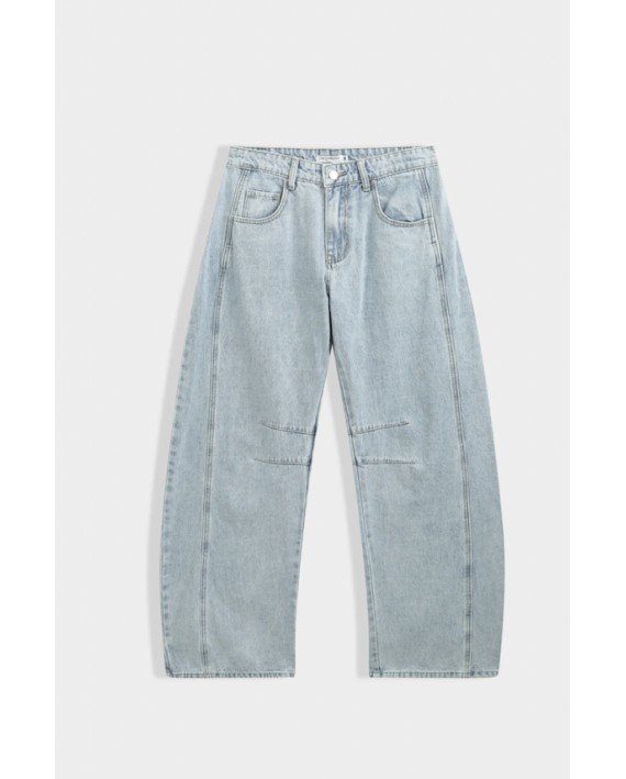 Jean barrel bleu clair