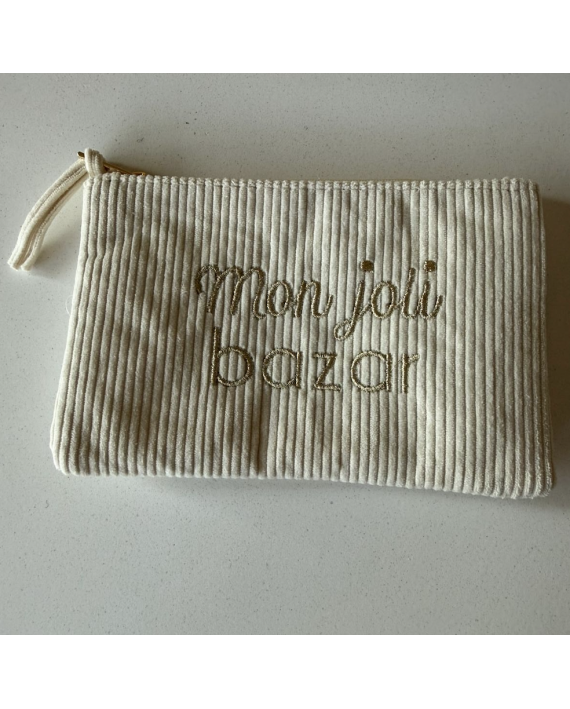 pochette "Mon joli bazar" écru