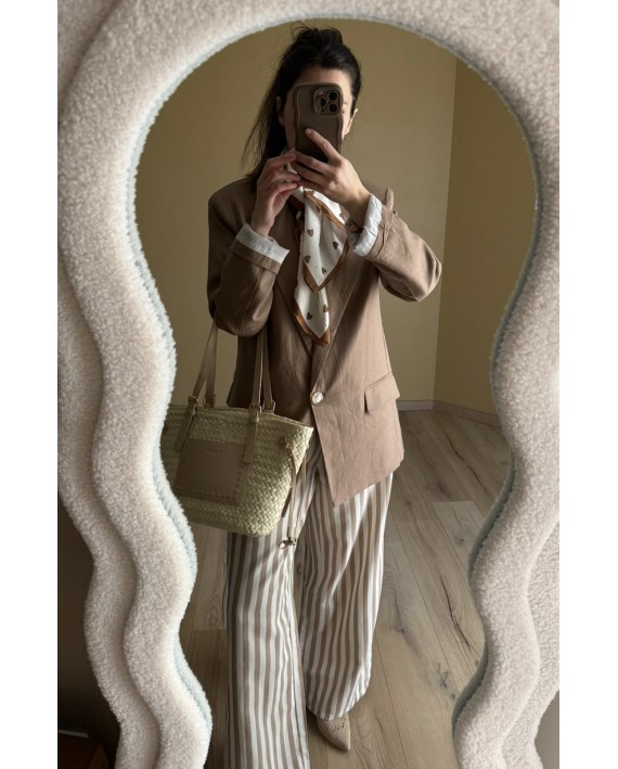 Blazer en lin camel