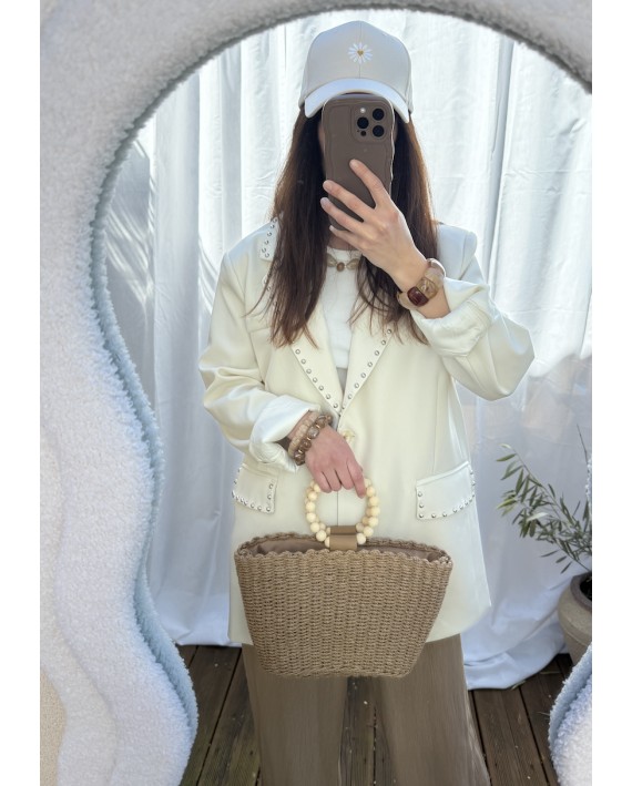 Blazer écru à clous