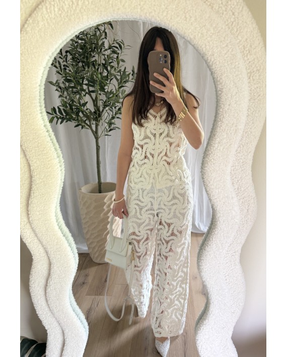 Pantalon en crochet blanc