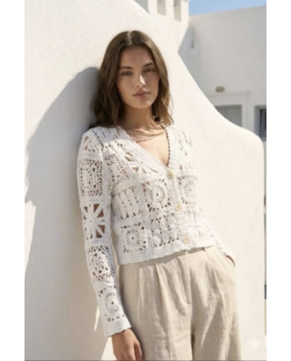 Gilet en crochet blanc