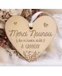 Décoration coeur en bois - Merci nounou