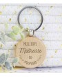 Porte-clé en bois "Meilleure Maîtresse"