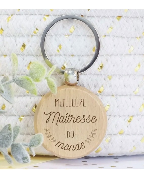 Porte-clé en bois "Meilleure Maîtresse"