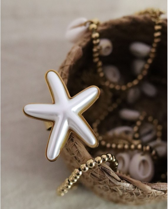 Bague étoile de mer nacre