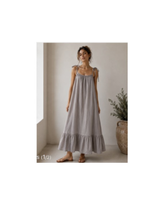 Robe longue taupe