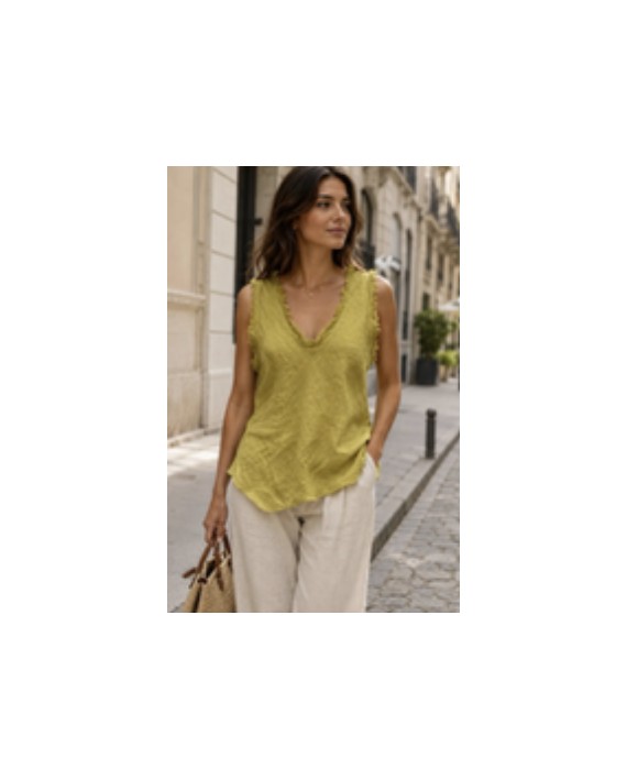 Débardeur en lin beige