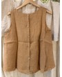 Top lin camel boutons dos