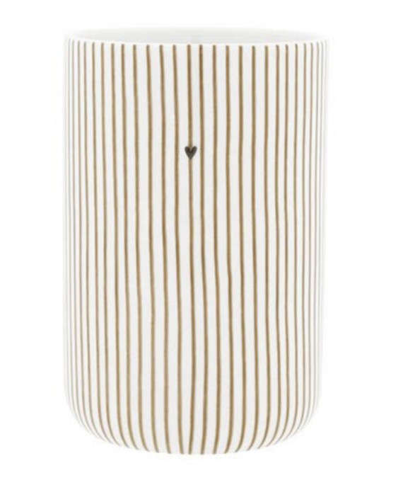 Pot/Vase coeur à rayures