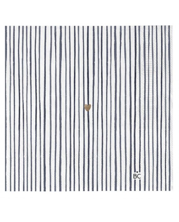 Serviettes en papier à rayures bleues