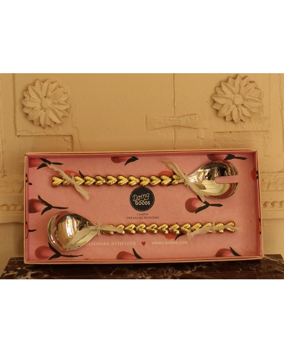Set de couverts à salade coeurs