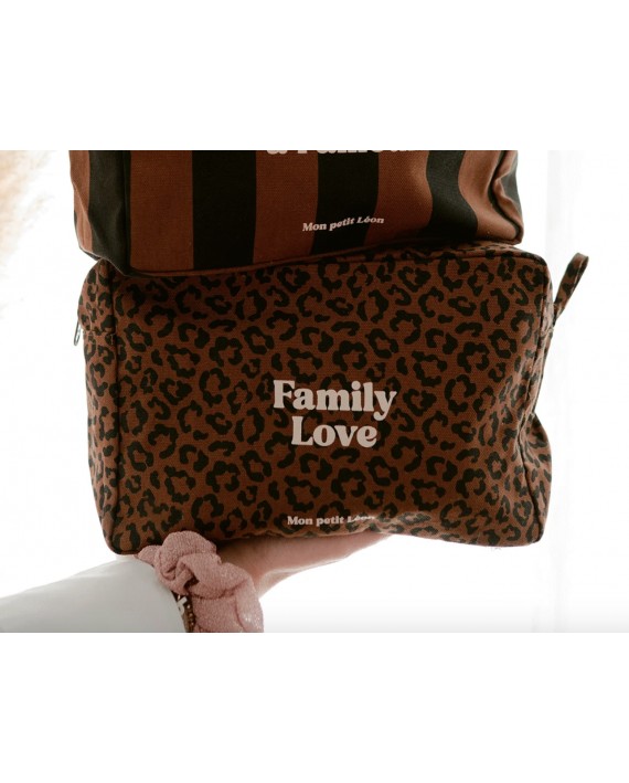 Trousse de toilette coton - Léopard foncé, Family Love