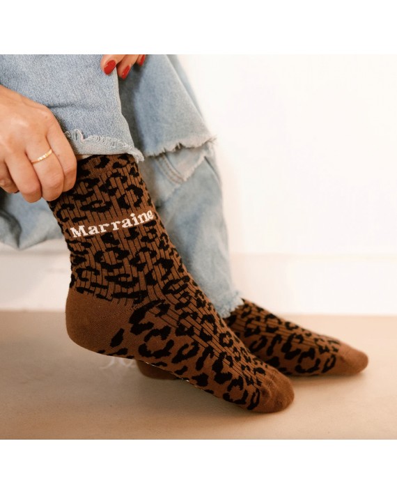 Chaussettes femme léopard - Marraine