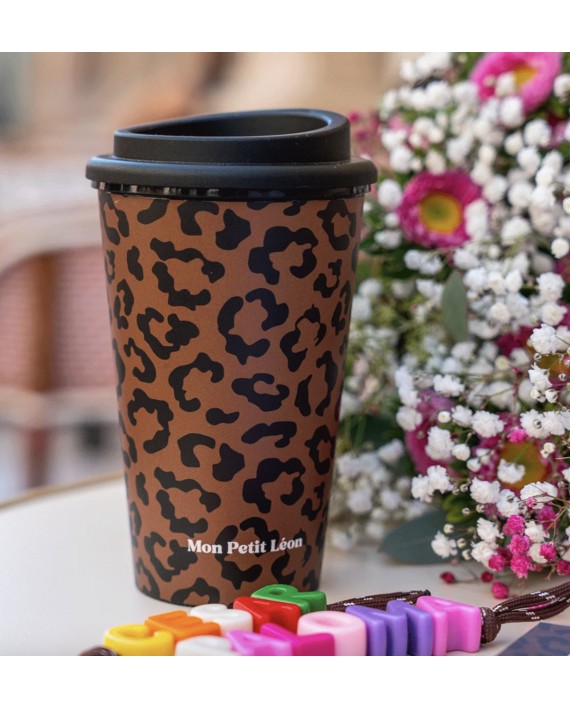 Mug - Cup léopard marron foncé