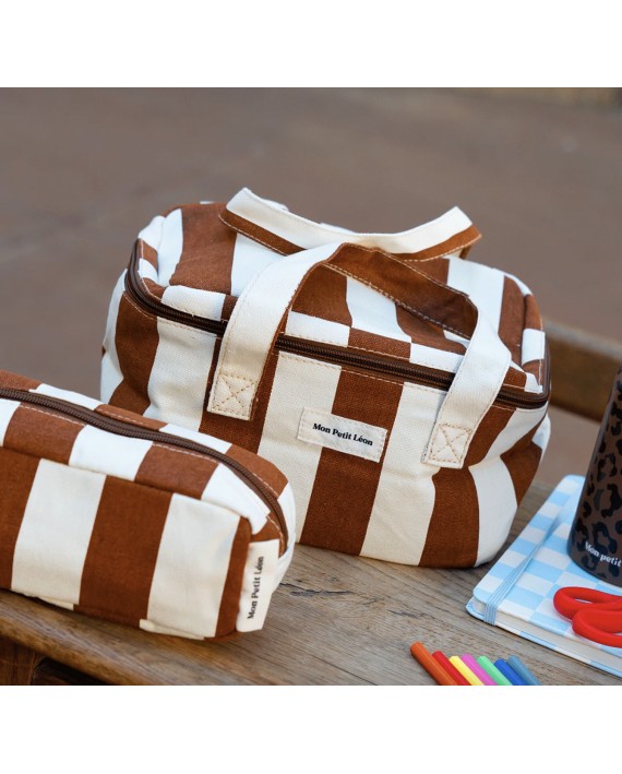 Lunch Bag isotherme - Rayures Marron Beige
