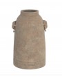 Vase long terre cuite artisanal marron