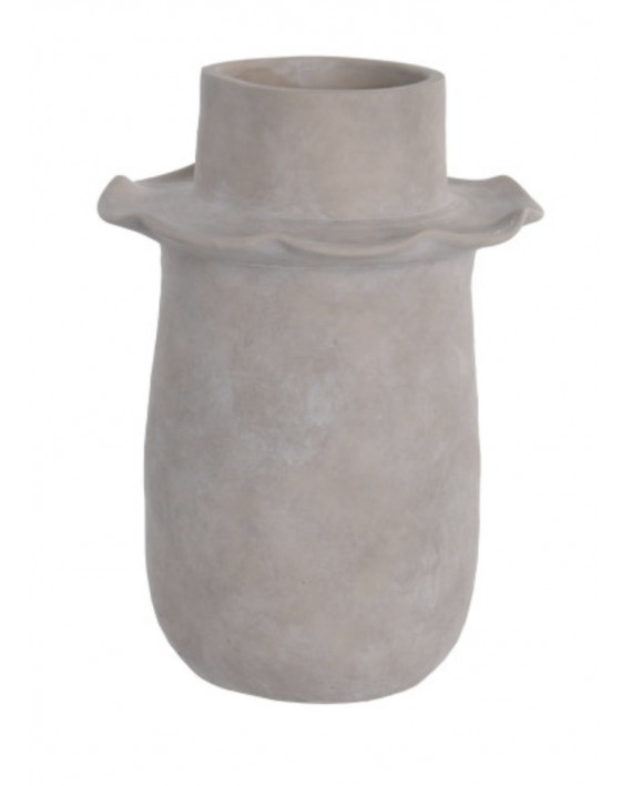 Vase terre cuite artisanal beige