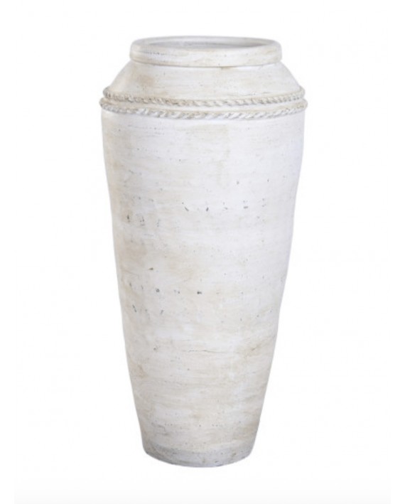 Grand pot terre cuite blanc