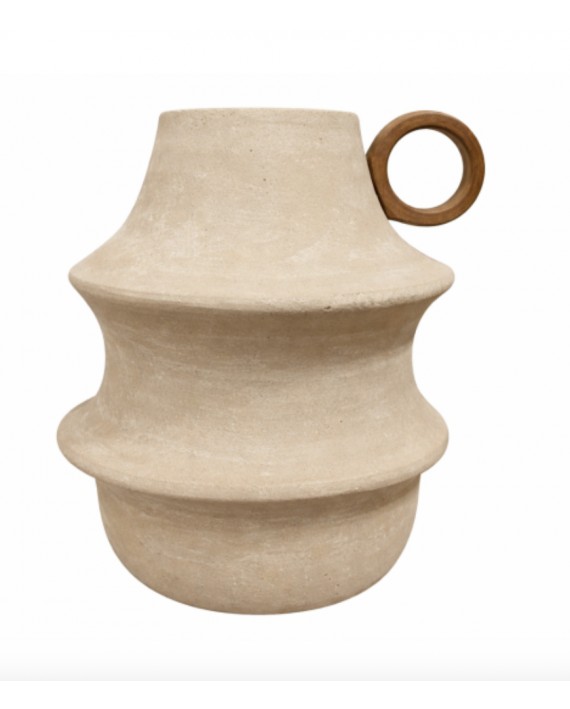 Vase fibra de papel naturel beige