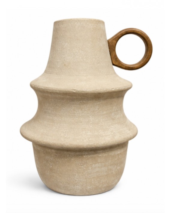 Vase fibra de papel mangue beige
