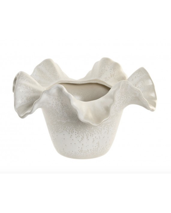 Vase céramique ondula blanc