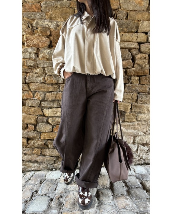 Veste en suédine beige