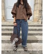 Chemise à manches bouffantes choco