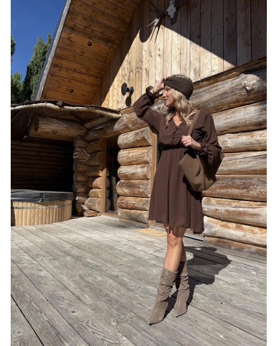 Robe courte marron