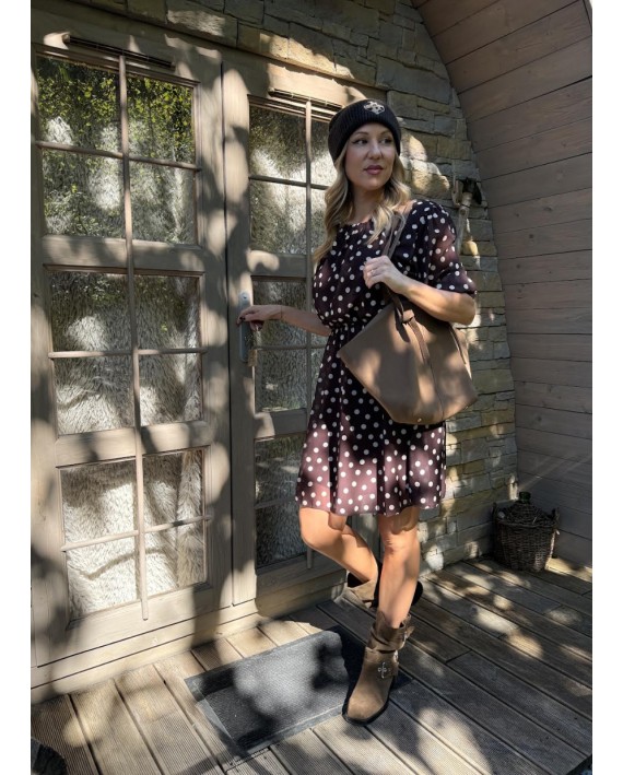 Robe courte choco à pois