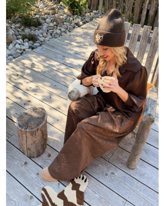 Pantalon léopard choco