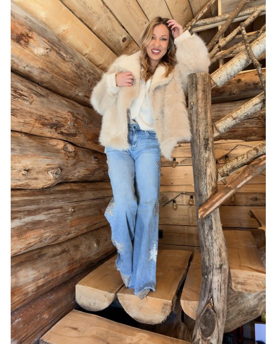 Veste Fourrure beige
