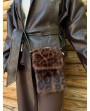 Veste en simili-cuir marron