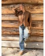 Gilet manches bouffantes camel