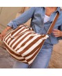 Sac week-end - Rayures marrons et beiges
