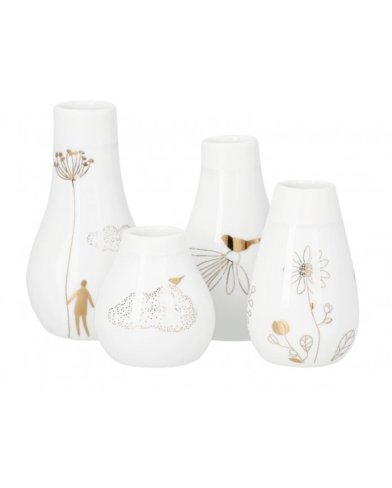 Lot de 4 minis vases en porcelaine