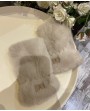 Mitaines fourrure beige